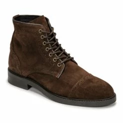 Selected - SLHBLAKE SUEDE BROGUE BOOT Marron
